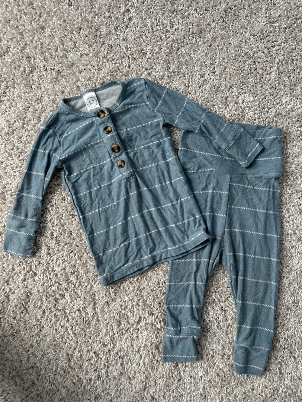Lou Lou & Company Blue Striped Baby Top and Bottom Set